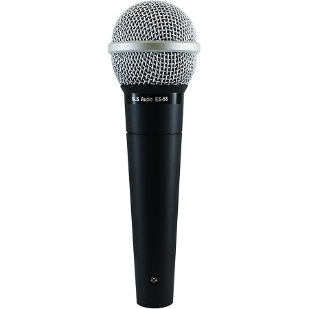 GLS Audio Vocal Microphone ES-58 & Mic Clip - Professional Series ES58 Dynamic Cardioid Mike Unidirectional (No On/Off Switch)