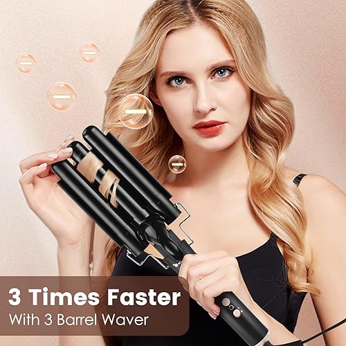 Miniatura 9 de Bo'laiya Rizador 5 en 1 con pantalla de temperatura, juego de varita rizadora con 5 varitas de cerámica intercambiables, calentamiento instantáneo,