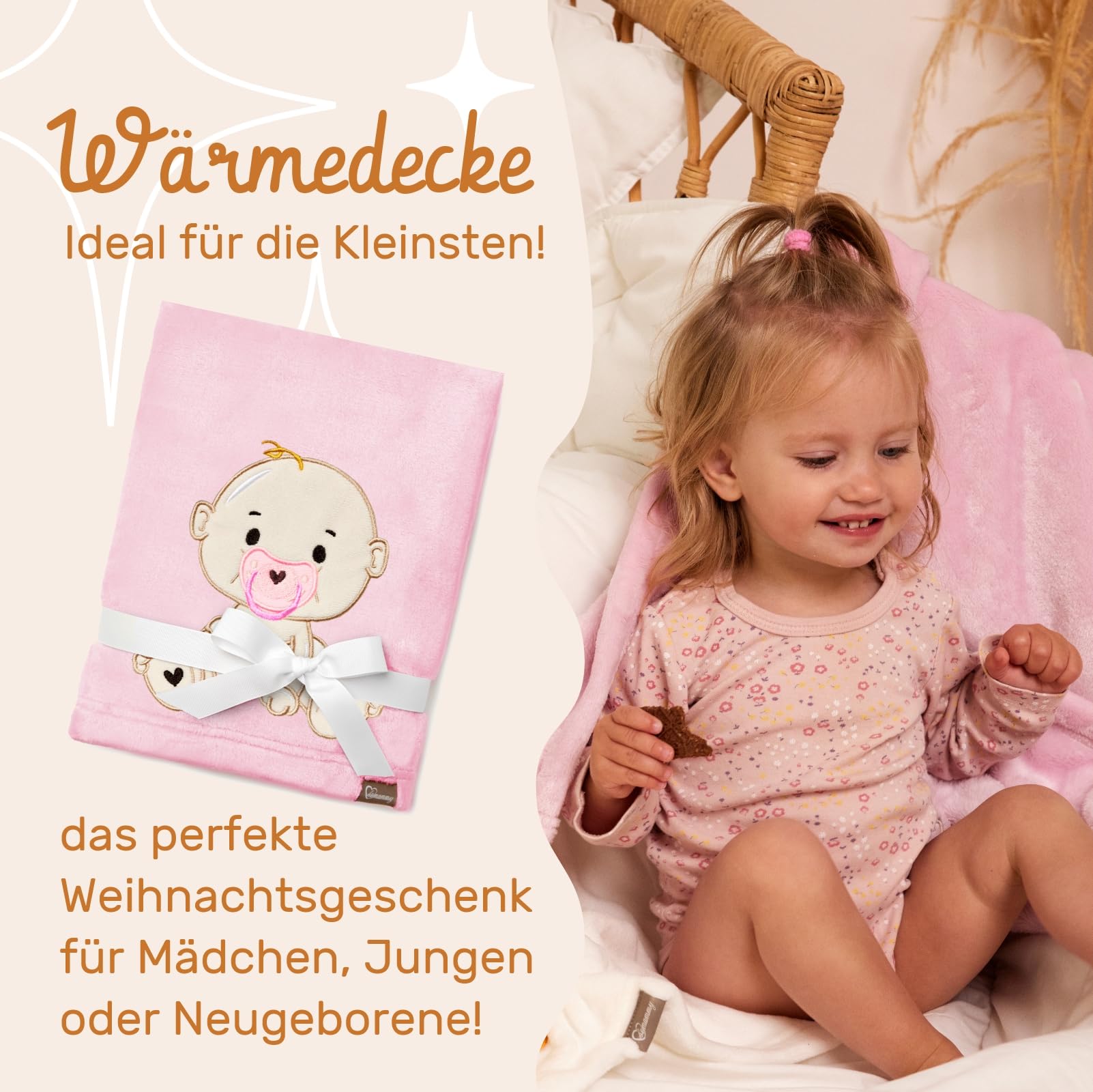 Be Mammy Warm Children Baby Cosy Blanket Baby Gift BE20-168 (Powder Pink - Girl) - Image 3