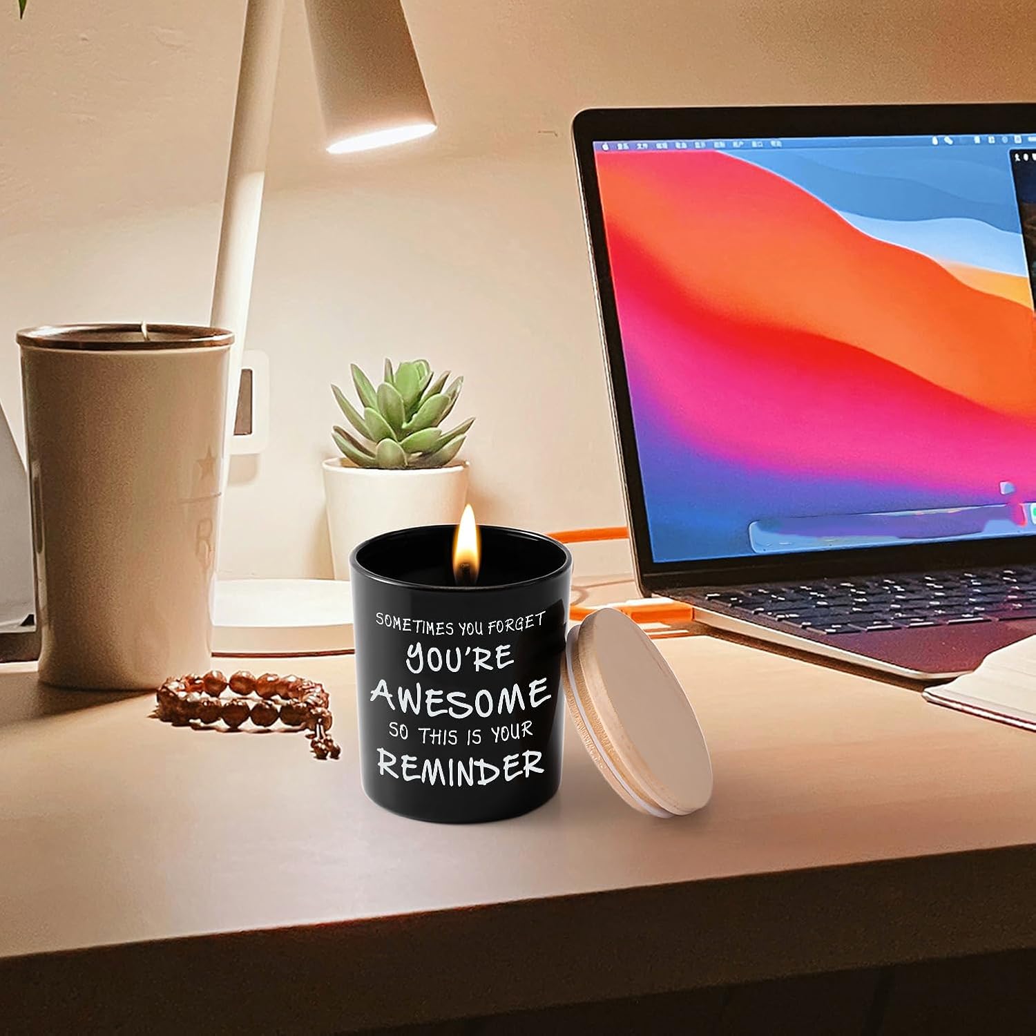 BFJLIFE Candles Gifts for Men Unique Valentines Fathers Day Christmas Anniversary Birthday Gifts for Him Brother Boyfriend Husband Stocking Stuffers for Men Novelty Sandalwood Scented Soy Candle - Image 4