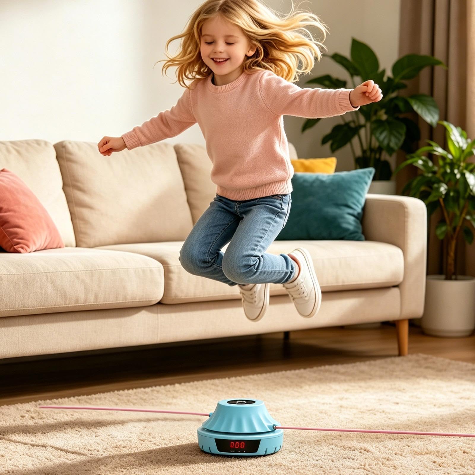 Machine à sauter automatique | Compteur LCD de 10 vitesses | Télécommande avec saut automatique | Pour entraînement quotidien, fitness à la maison, bureau, salle de gym