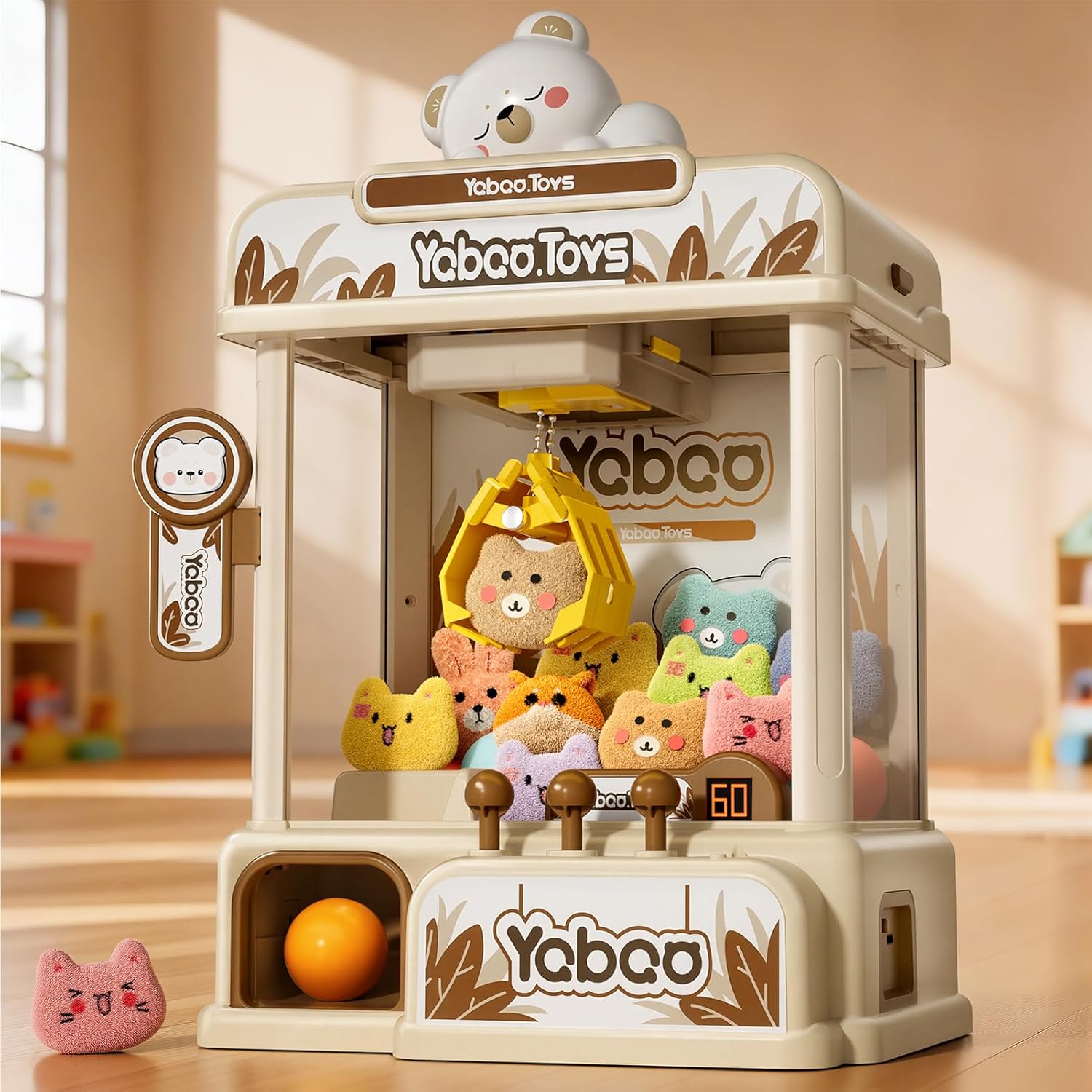 57 PCS Large Claws Machine Toys for 3 4 5 6 7 8 Years Old Girls, Claw Machine for Kids Girls Boys with Sound & Light, Vending Claw Machine Arcade Game Toys for Kids Ages 3-4 4-6 4-8