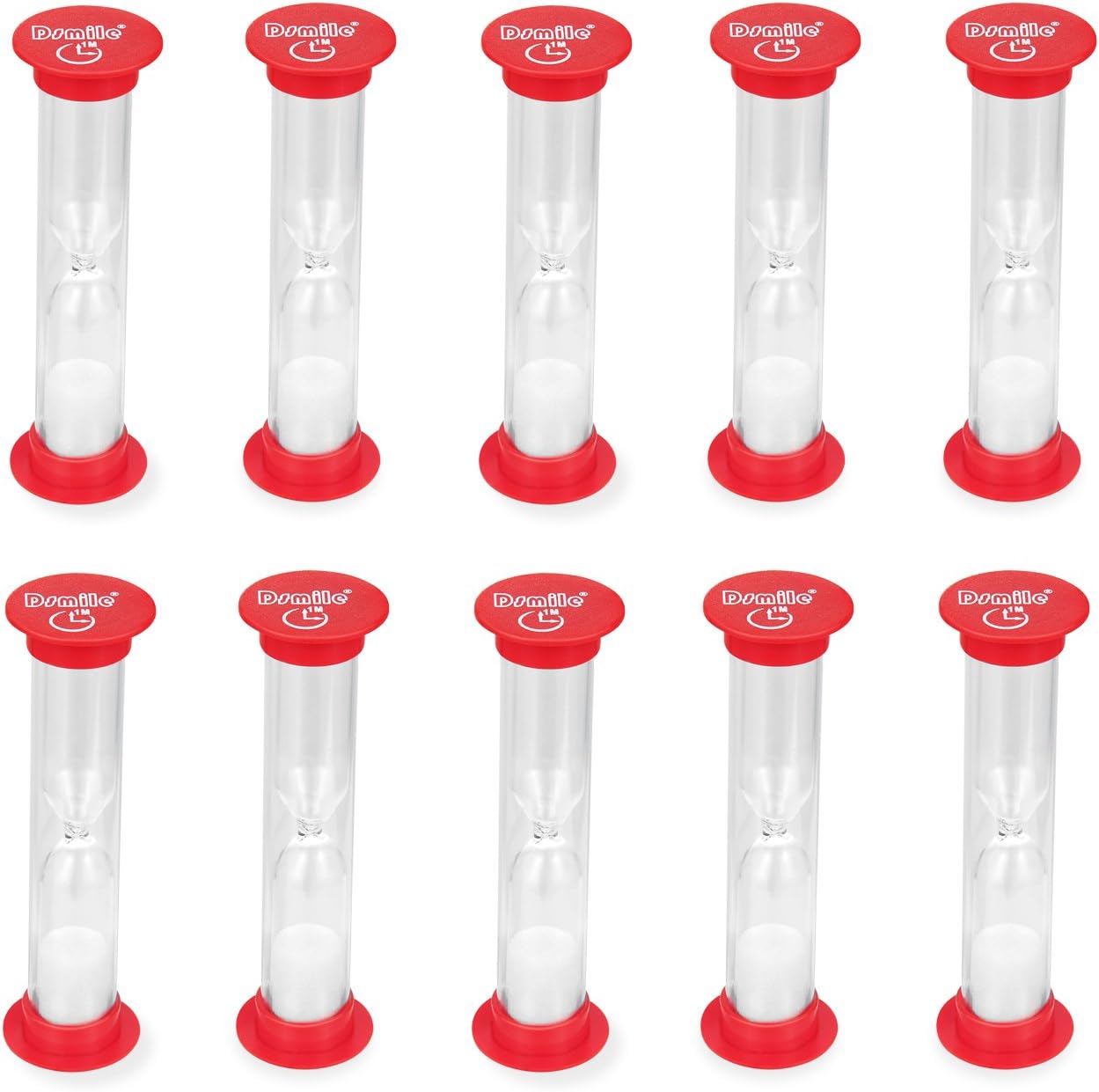 Dsmile Sand Timer, 1 Minute Plastic Hourglass Timer Set of 10