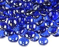 Vista 6 de KINGOU Gemas de vidrio planas/canicas/piedras/cuentas para relleno de jarrón, dispersión de mesa, juegos - 1 libra (17-19mm, aprox. 3/4")