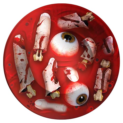 OH YEAH - 6 Bols Cartón Halloween Sangre - 350 cc - Bol Desechable - Decoración Mesa Halloween Temática Sangre
