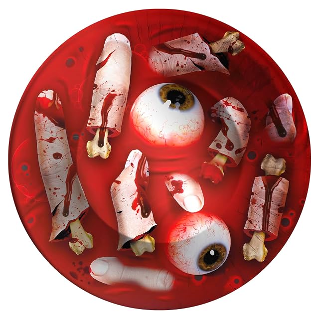 OH YEAH - 6 Bols Cartón Halloween Sangre - 350 cc - Bol Desechable - Decoración Mesa Halloween Temática Sangre