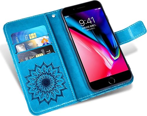 Miniatura 3 de Funda de teléfono para iPhone 7plus 8plus 78 Plus con protector de pantalla de vidrio templado, funda de cuero con tapa para tarjetero, accesorios