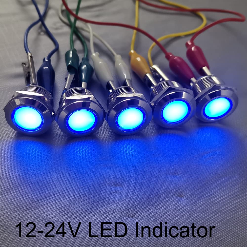 5 Spie LED Metalliche 12V-24V Rosse - Impermeabili IP66, Per Cruscotto Auto, Moto, Barche - Foto 12