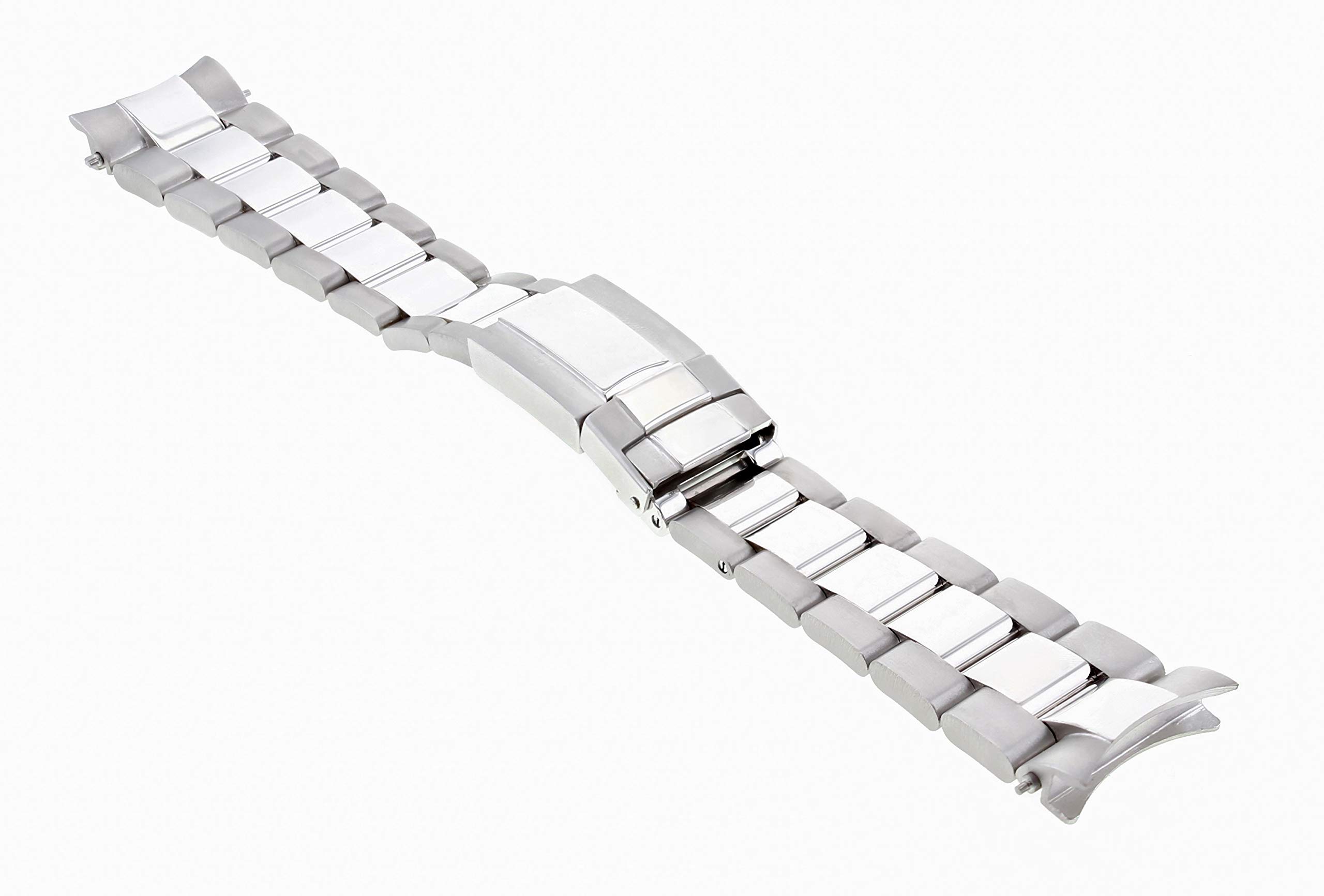 20mm Mens 18K White Gold Oyster Watch Band Strap Compatible with Rolex Daytona 40mm