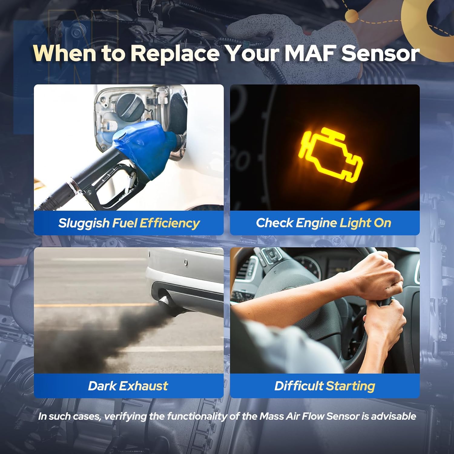 ENA Mass Air Flow Sensor Meter MAF Compatible with BMW 330Ci 330i 330xi 530i X5 Z3 2001 2002 2003 2004 2005 2006 Replacement for 74-10055 MAS0236 245-1142 AF10222 13621438871 13627567451