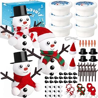 6 Pack Stocking Stuffers for Kids,Christmas Crafts for Kids Build a Snowman Kit,Snowman Crafts Modeling Clay for Christmas Stocking Stuffers Gifts Activities Boys Girls