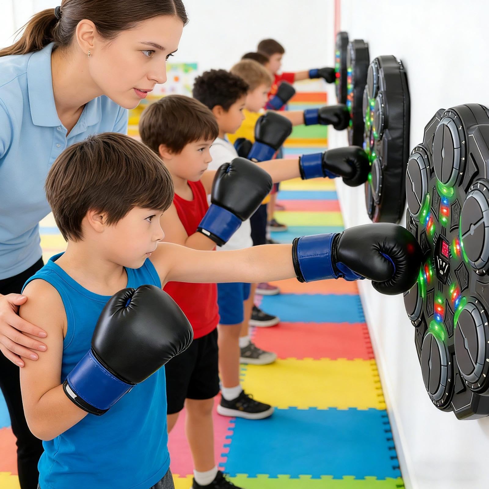 Macchina da Boxe Musicale per Bambini Giocattoli Allenatore Intelligente | Giocattoli Macchina Da Box Musicale Per Allenamento Adulti per Uomini Donne Giovani Casa Palestra