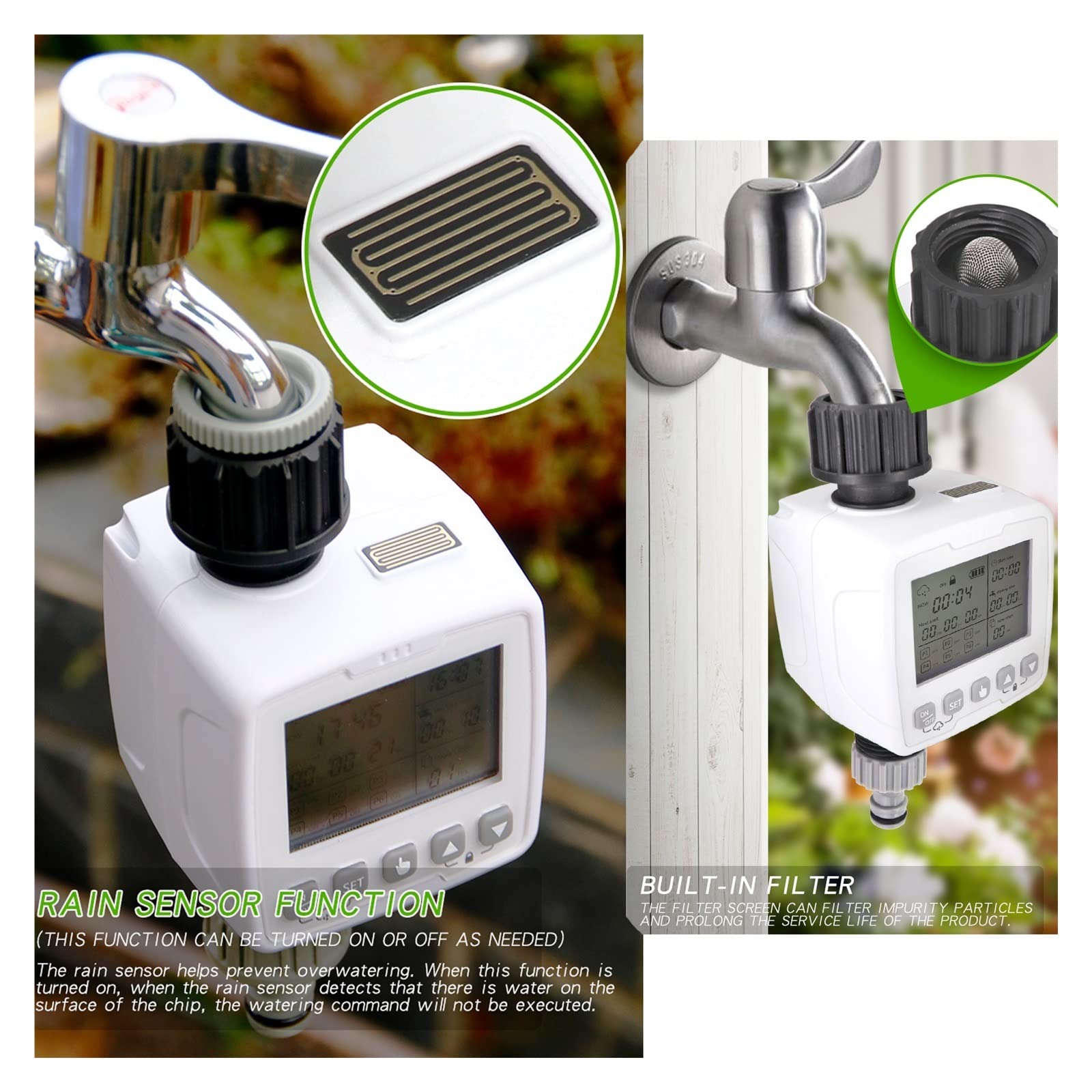 Zestawy do automatycznego nawadniania kropelkowego Smart Garden Watering Timer Czujnik deszczu z 6 niezależnymi programami do automatycznego systemu nawadniania ogrodu do roślin doniczkowych ogrodowyc