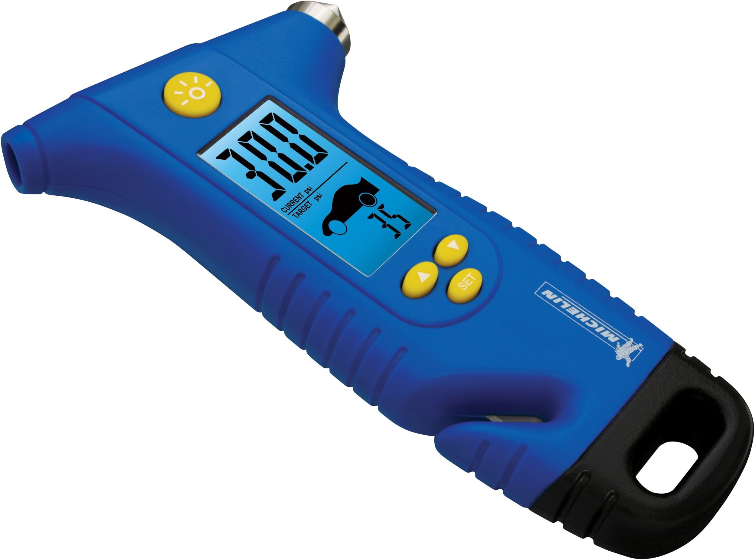 Michelin MN-4205B Programmable Tire Gauge with Emergency Hammer and Seat Belt Cutter