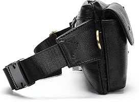Men's Leather Fanny Pack Waist Bags Vintage Utility Belt Bag