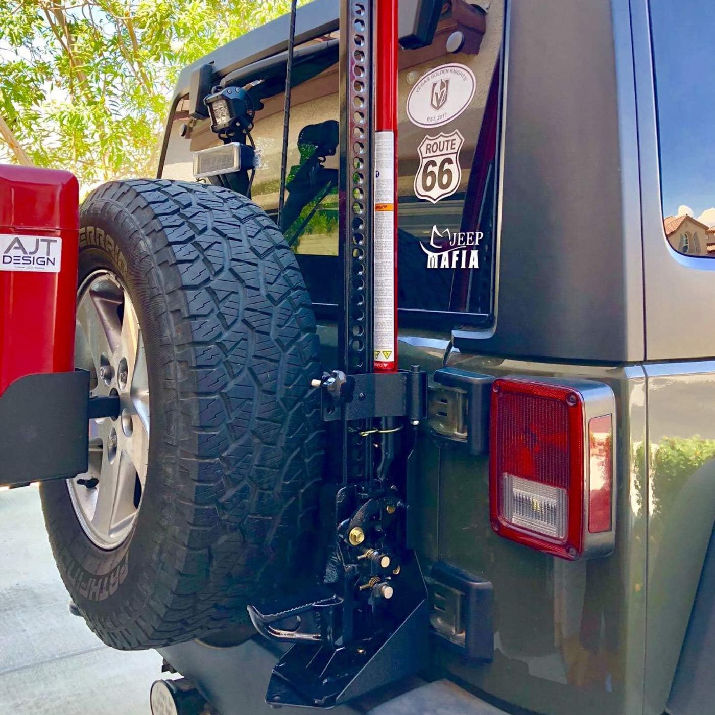 OMOTOR Off-Road Tailgate High Lift Jack Mount Bracket fit for Jeep Wrangler JK 2007 2008 2009 2010 2011 2012 2013 2014 2015 2016 2017 2018 (JK Tailgate Hi Lift Jack Mount Bracket) : Automotive
