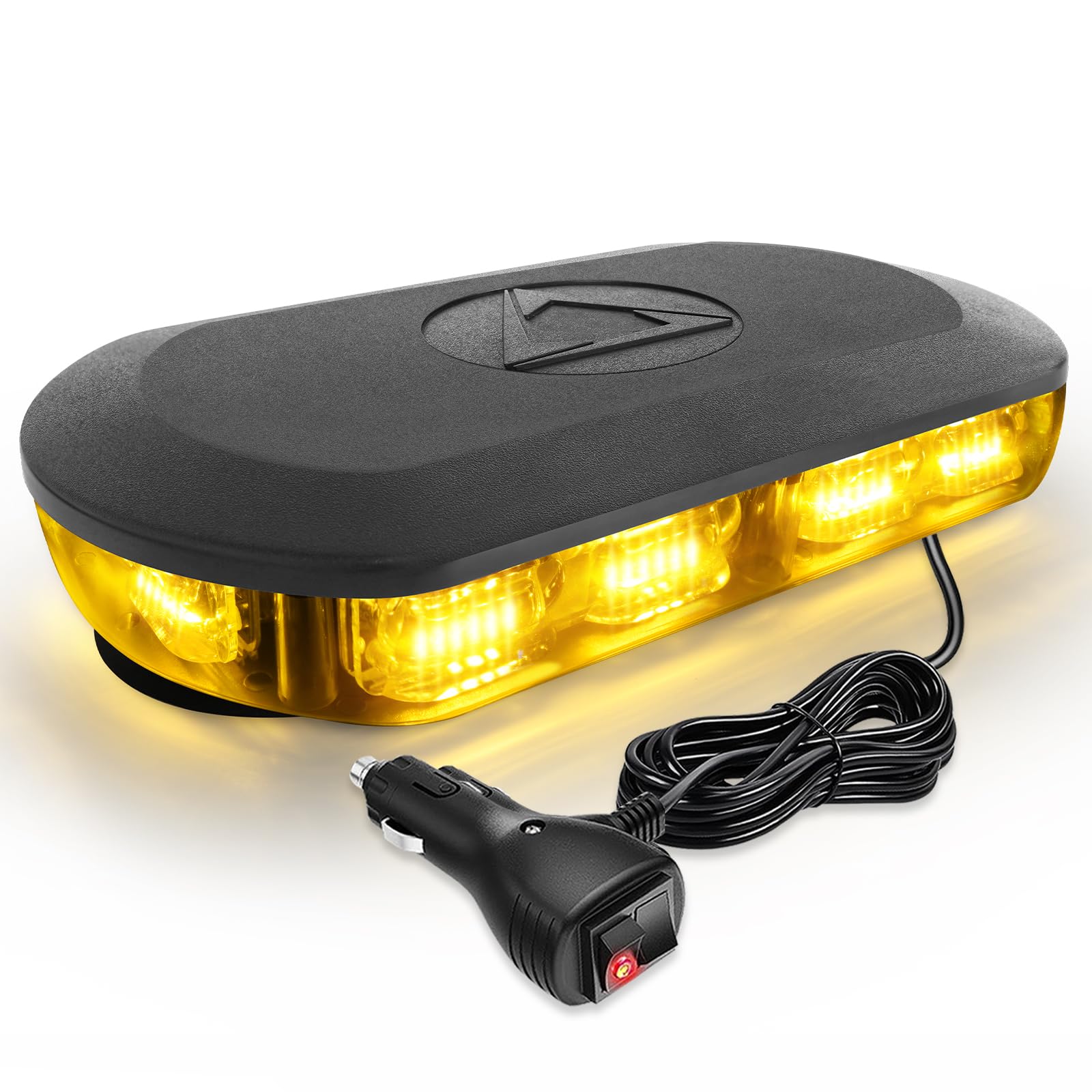 HLauto 700A Rooftop Emergency Strobe Lights Bar, 72 LED Amber Mini Beacon Safety Flashing Warning Traffic Lights Bar w/Magnetic Base for 12-24V Trucks