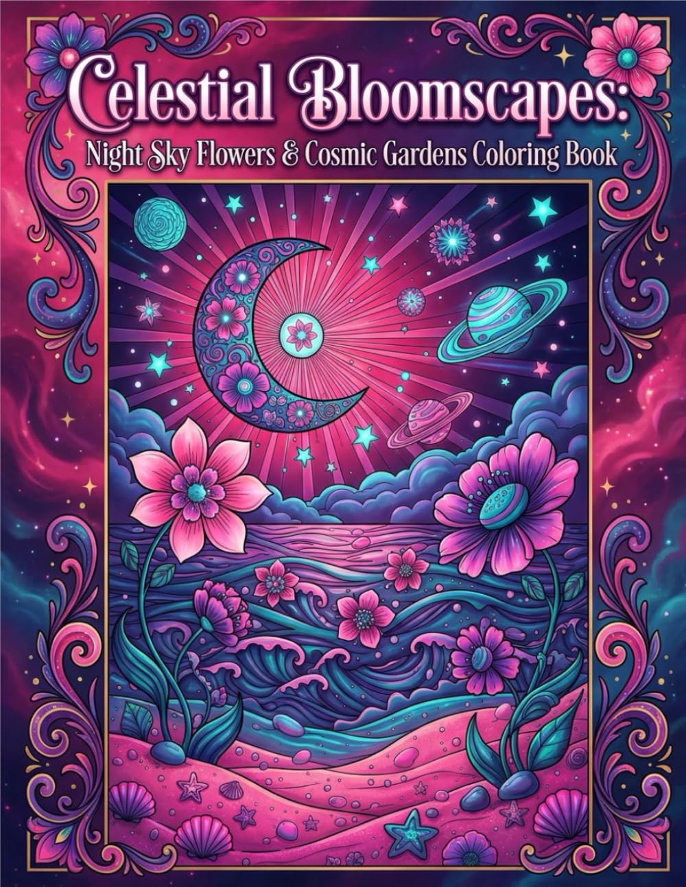Celestial Bloomscapes: Night Sky Flowers & Cosmic Gardens