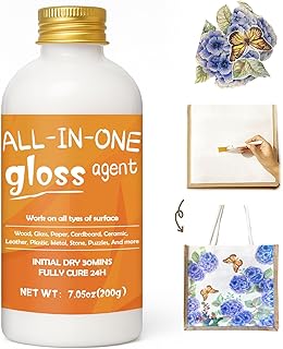 Sealer, Decoupage Glue & Gloss Finish, All-in-One Clear Craft Glue, Perfect for Indoor and Outdoor DIY Crafts and Art Projects, with Quick Dry & Cure Time (Gloss)