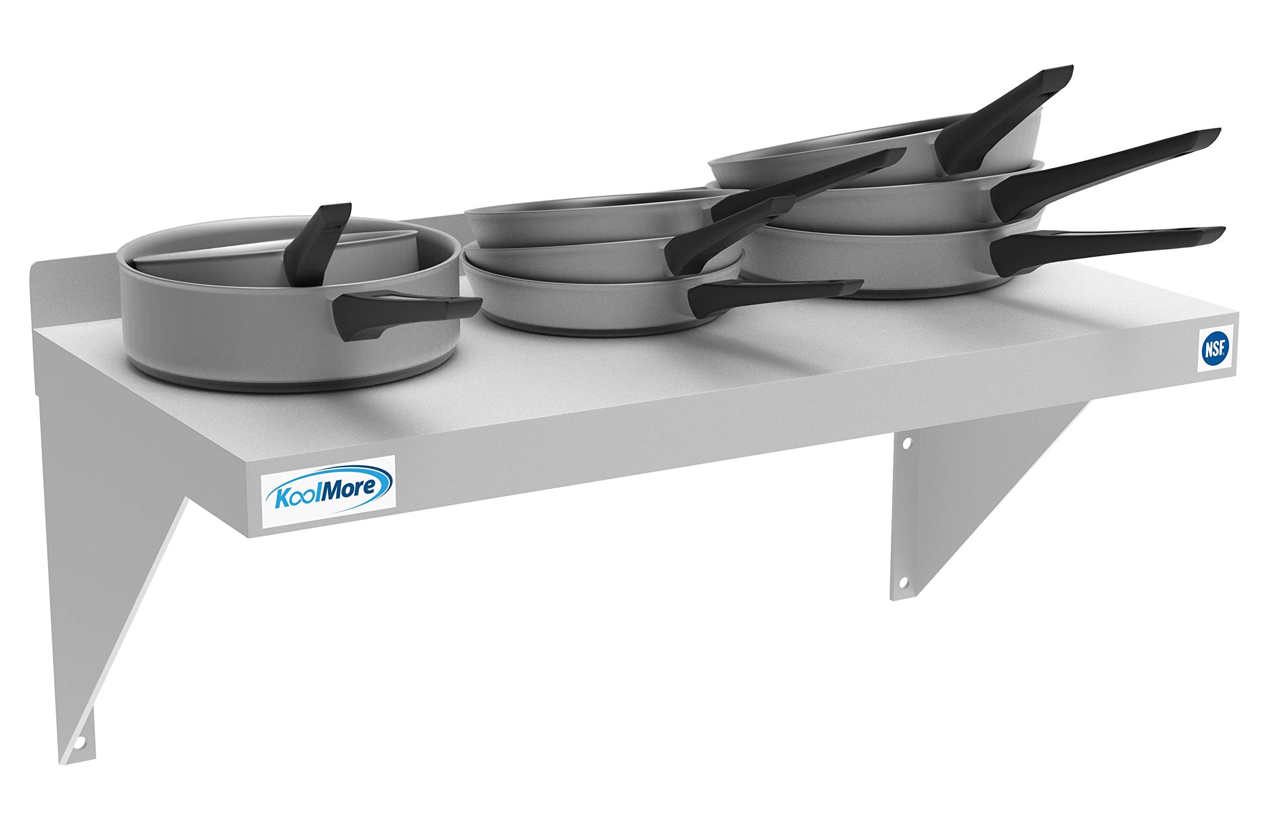 KoolMore NSF Stainless Steel Wall Shelf - Industrial Grade Metal Shelf for Commercial Restaurant Kitchen 12x24 Inch
