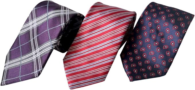 Amazon パリス16ク ネクタイ ロングネクタイ 3本セット ロング 大きいサイズ ビジネス 洗える メンズ プレゼント ストライプ チェック ドット 小紋 ペイズリー ネクタイ 通販