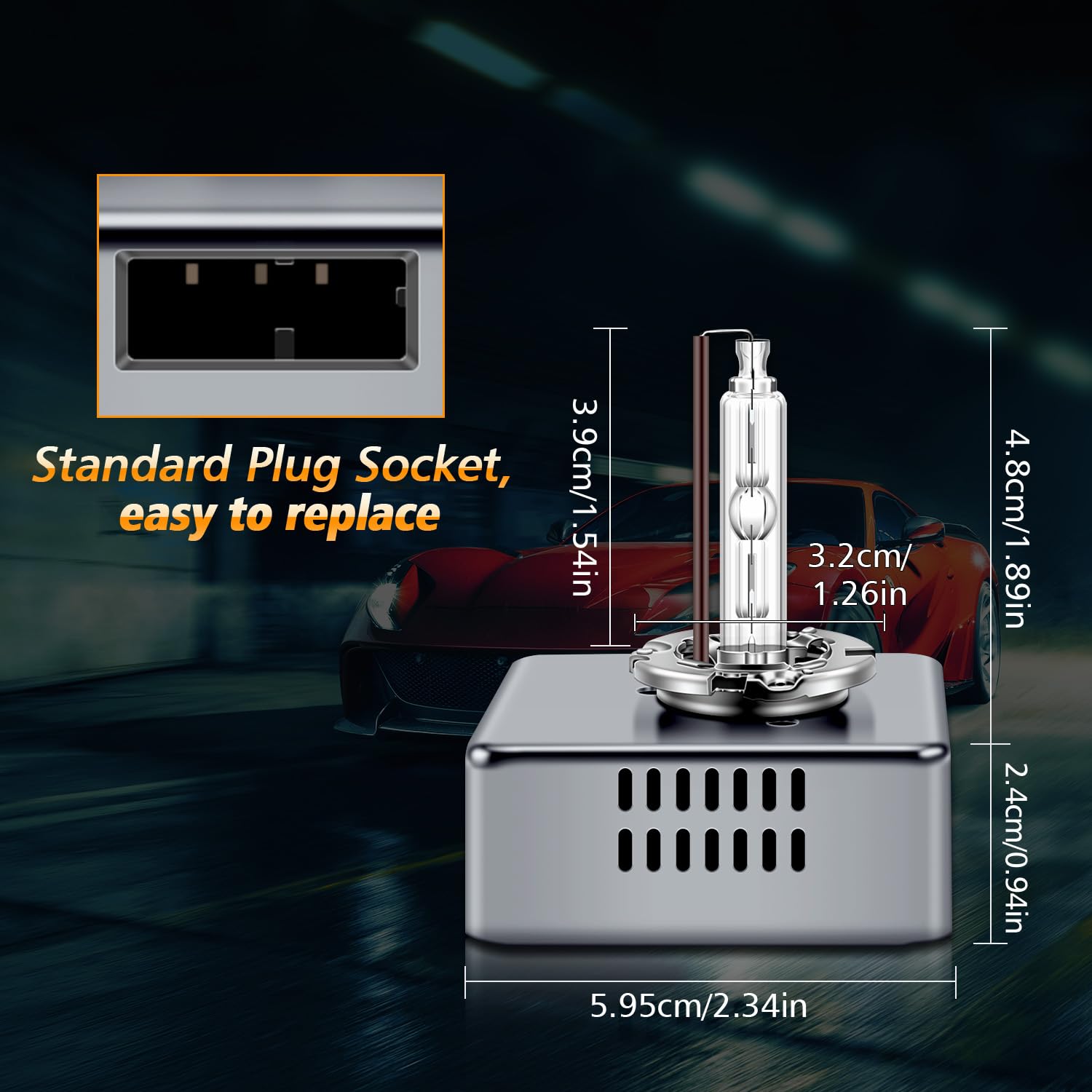 Lampade Xenon D5S 25W 4300K Bianco Caldo 12V HID Fari Auto Abbagliante/Anabbagliante, 2 Pezzi