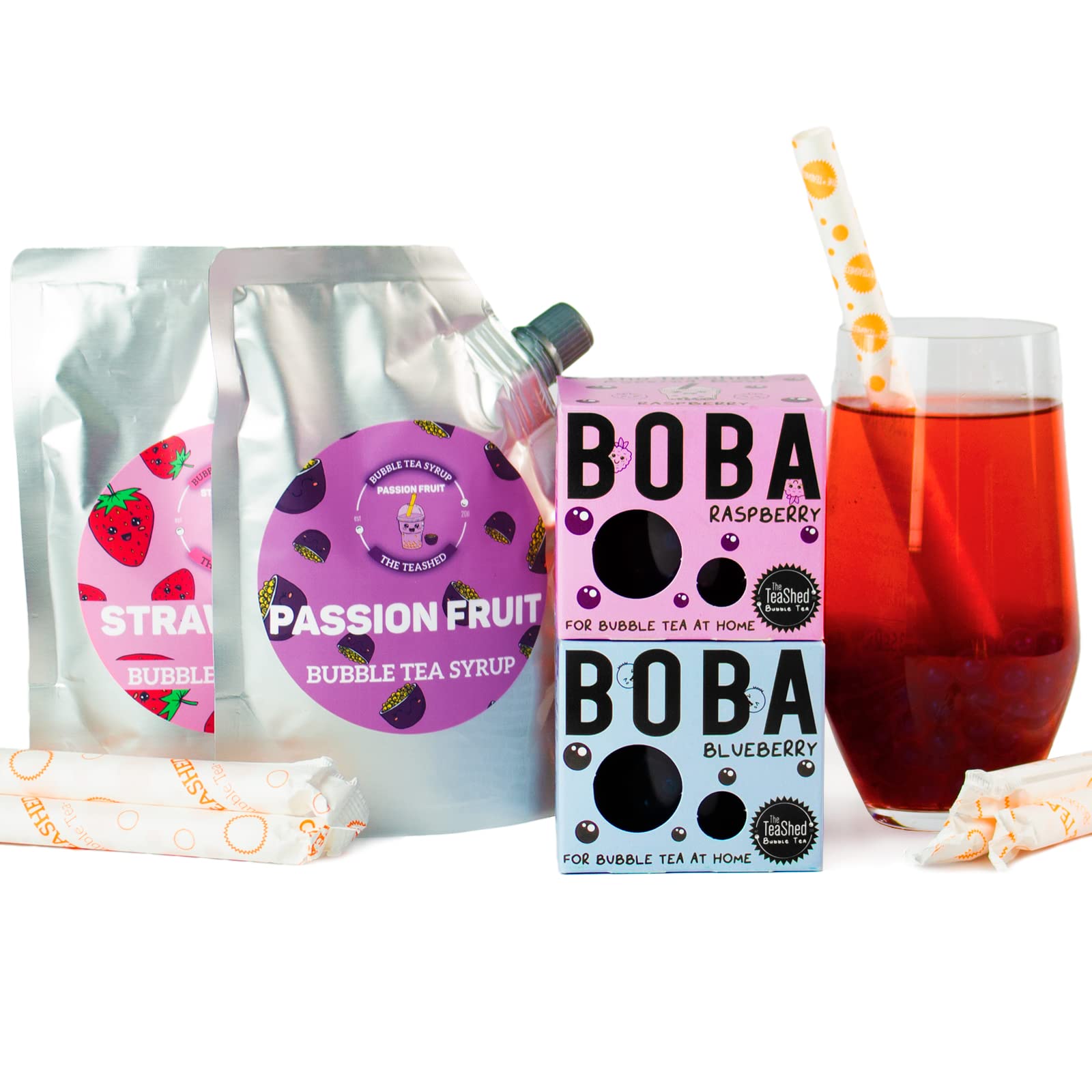 Bubble Tea Syrup Kit 6 Servings | Syrup + Boba Set | The TeaShed