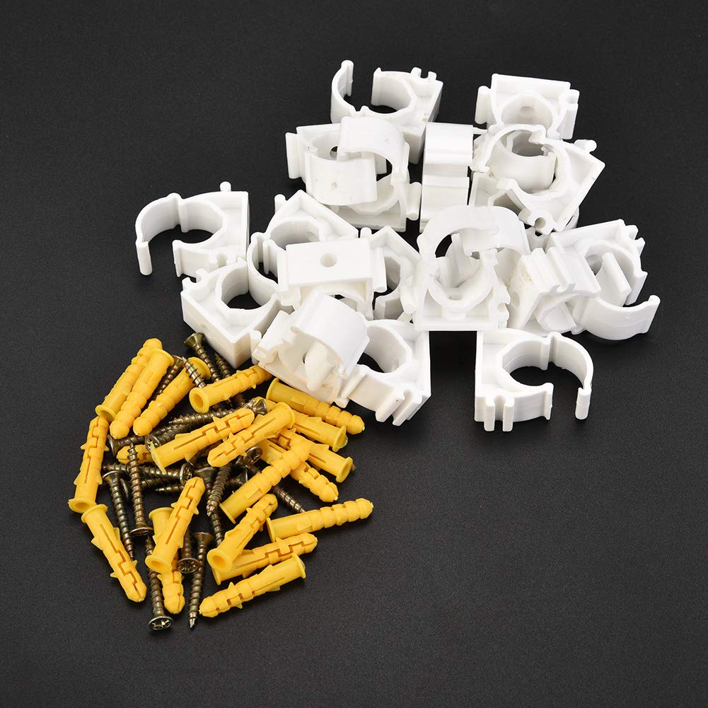 20 Stks PPR Waterleidingklem Kabel Buisklem Gasleiding Vaste Gesp Sanitair Fitting Klem Pijp Beugel Met Schroeven (16mm schroef 20st