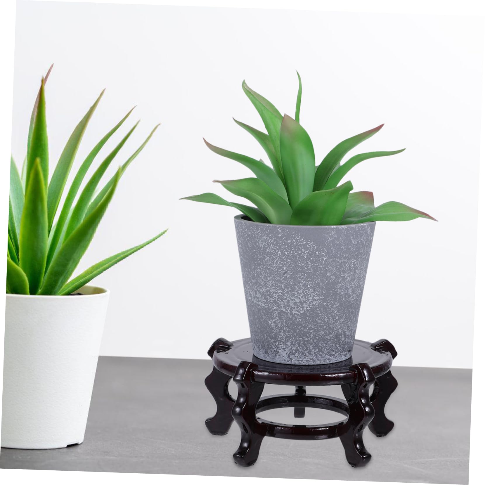 TOYANDONA Soporte para Macetas de Madera Marrón Diseño Versátil y Ahorro de Espacio Base Redonda Paquete de 2 Unidades para Exhibición Creativa de Jarrones y Flores en Interiores