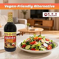 Vista 2 de Wan Ja Shan Vegetarian Mushroom Oyster Sauce, 33.8 fl. oz. VEGAN. NON-GMO. NO MSG ADDED. 100% Naturally Brewed. No Chemical Soy Sauce.No Caramel