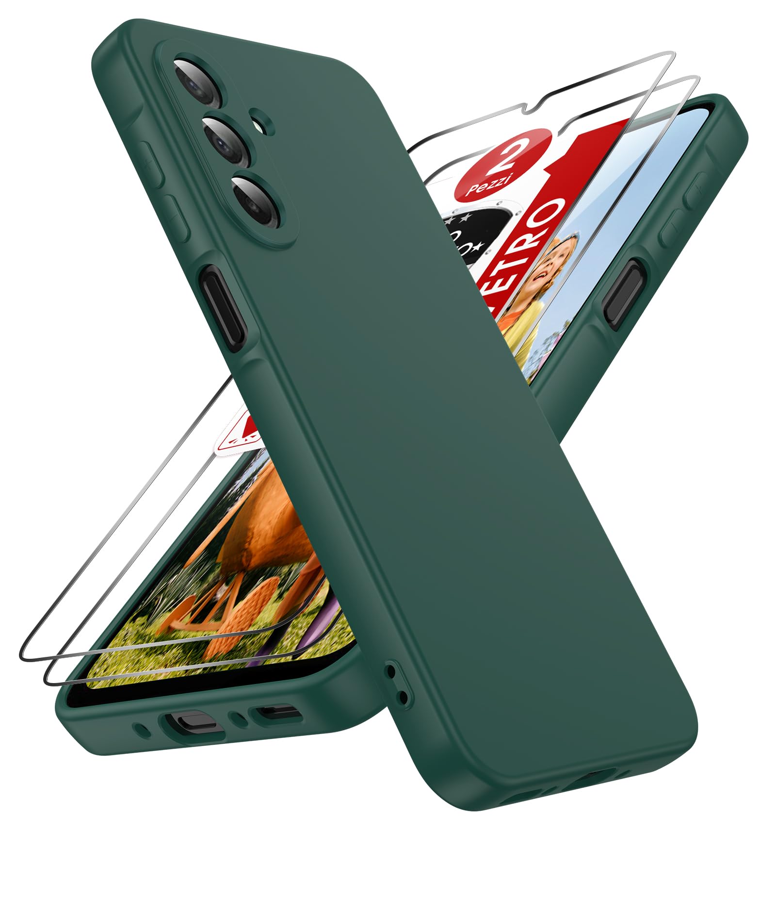 LeYi Cover per Samsung A26 5G con 2 Pezzi Vetro Temperato, Custodia Morbida Silicone Liquida TPU Protettivo Ultra Slim Antiurto, Case con Protezione Fotocamera per Samsung Galaxy A 26