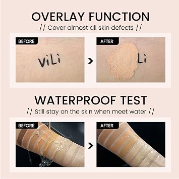 Color Changing Foundation for Mature Skin, Hydrating and Lightweight Liquid Foundations, Instantly Adapts to Your Skin Tone, Buildable Light to Medium Coverage, Natural (2 PCS)