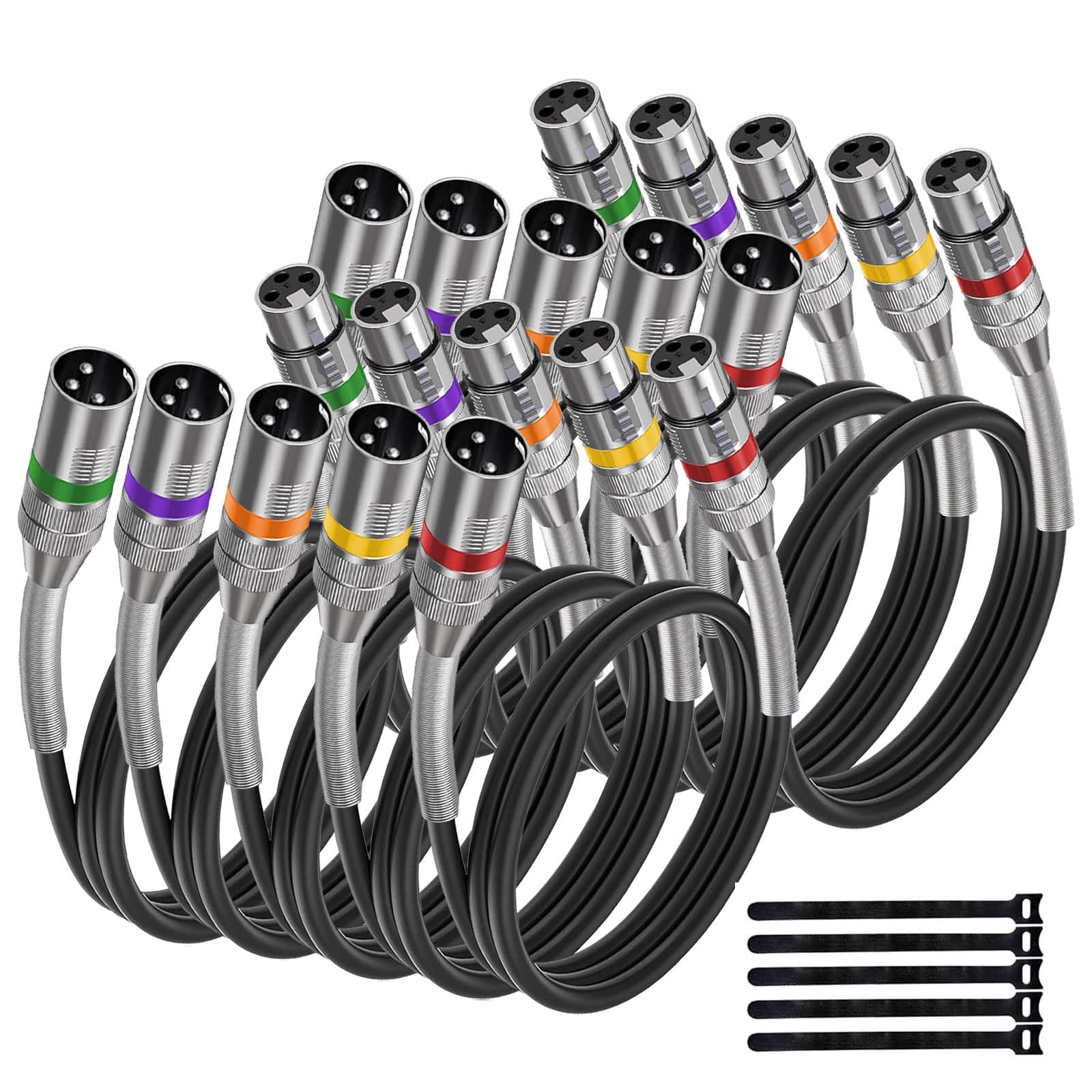 Cavo XLR per microfono per altoparlanti da studio di registrazione, sistema PA, molla in metallo SR, cavo schermato XLR maschio a femmina, cavi per altoparlanti XLR, cavo microfono, podcast,