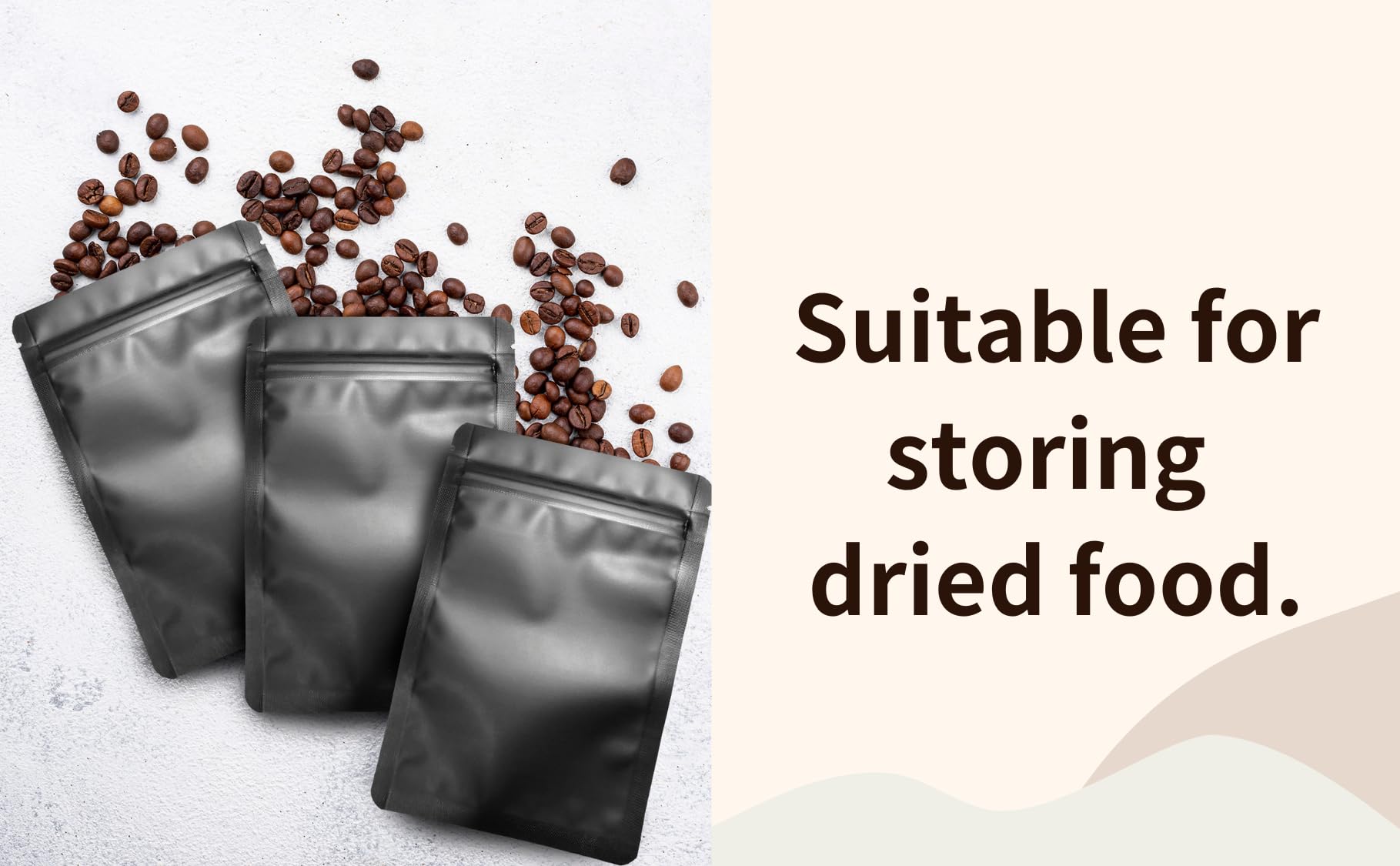 Paquete de 100 bolsas de pie de Mylar negro mate – 5.5 x 7.8 pulgadas, bolsa resellable a prueba de olores, bolsas sellables con cremallera para almacenamiento de alimentos 8