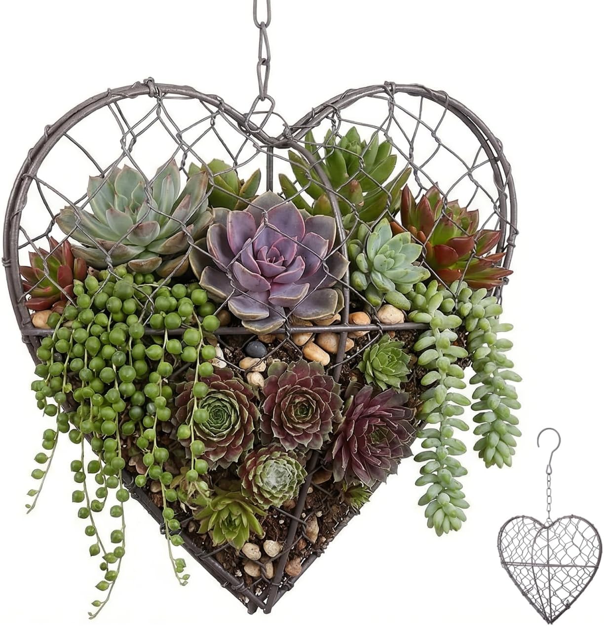 Garneck 3pcs Decorative Iron Wire Wreath Hanging Planter for Spaces Chic Basket for Home and Garden Decor for Balconies and Patios