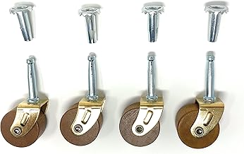 Metal Magery Medium 1 5/8" Hardwood Casters Pack of 4 Vintage Antique Furniture Casters