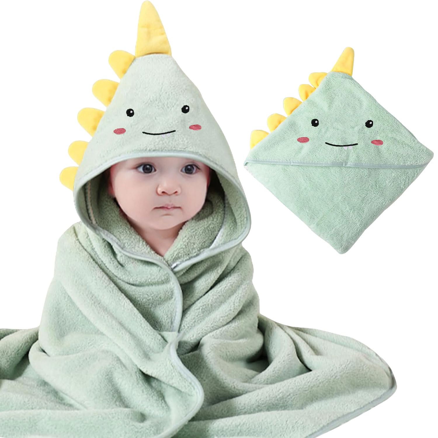 Shengruili Baby Handtuch Kapuze,80X80cm Kapuzenhandtuch Baby,Super Saugfähig Kleinkinder Badetücher,Badetuch Set,Badetücher Kapuzenhandtuch,Badetuch mit Kapuze