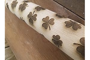 Four Leaf Clover Embossed Wood Rolling Pin