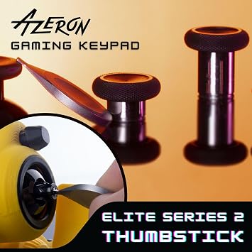 AZERON Keypad Bundle Programmable One Handed Keypad - Hall Effect Elite Joystick and 30 Programmable Keys, Magnetic Stand and Grip Tapes (Black, Cyborg II Elite Bundle)