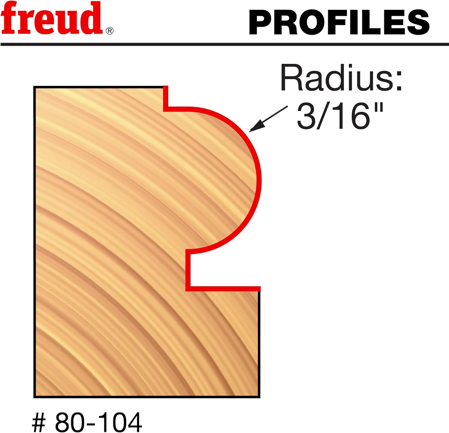 Freud 80-104: 3/16" Radius Traditional Beading Bit with 1/4" Shank