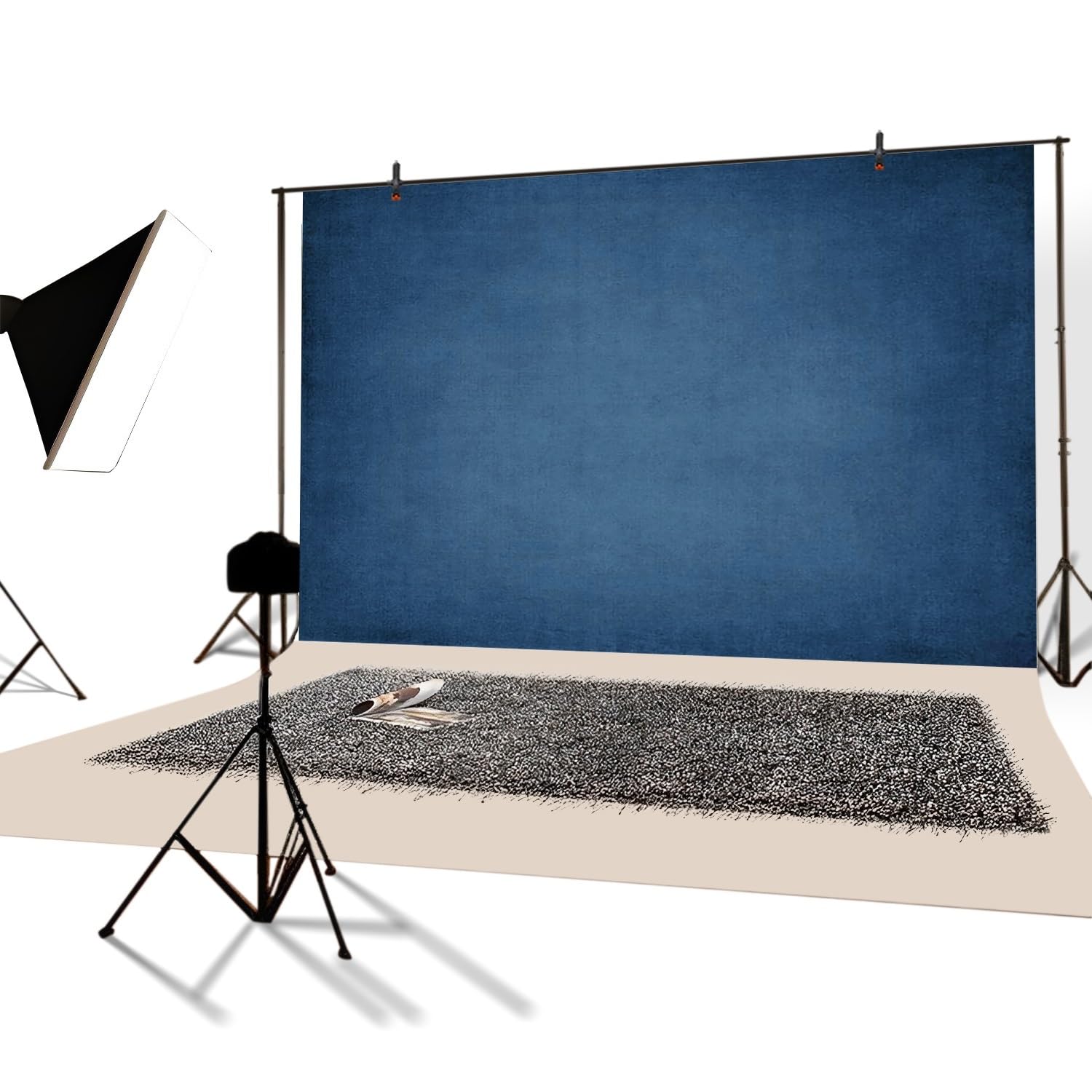 YongFoto 4,5x3m Fondo de fotografía de Color sólido Textura Abstracta Retro Azul Oscuro de la Escuela Fondo fotográfico para Retratos Primer Plano Niños Adultos Bodas Familia Estudio sesiones