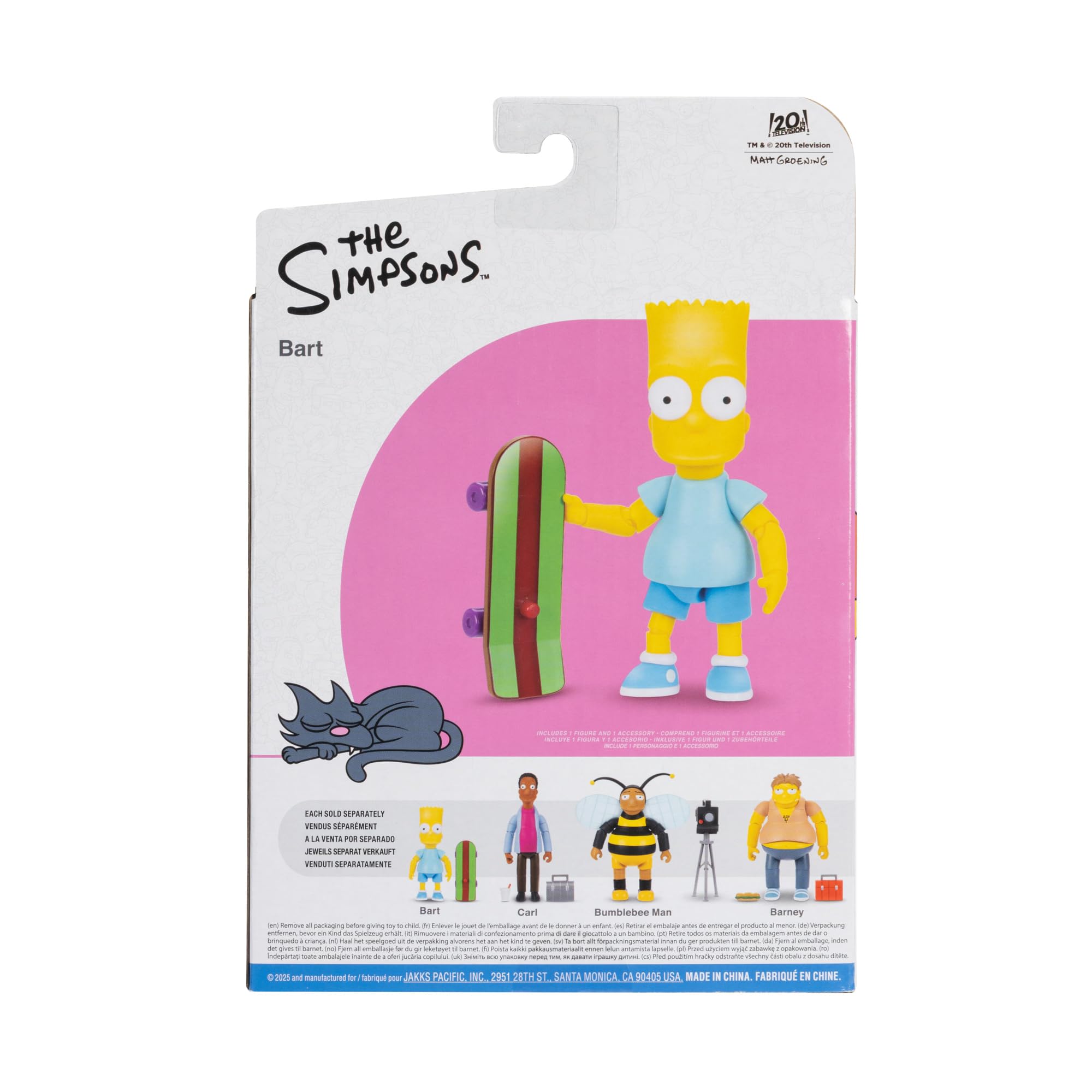 The Simpsons Camisa Azul Bart de 5 Pulgadas con monopatín W4