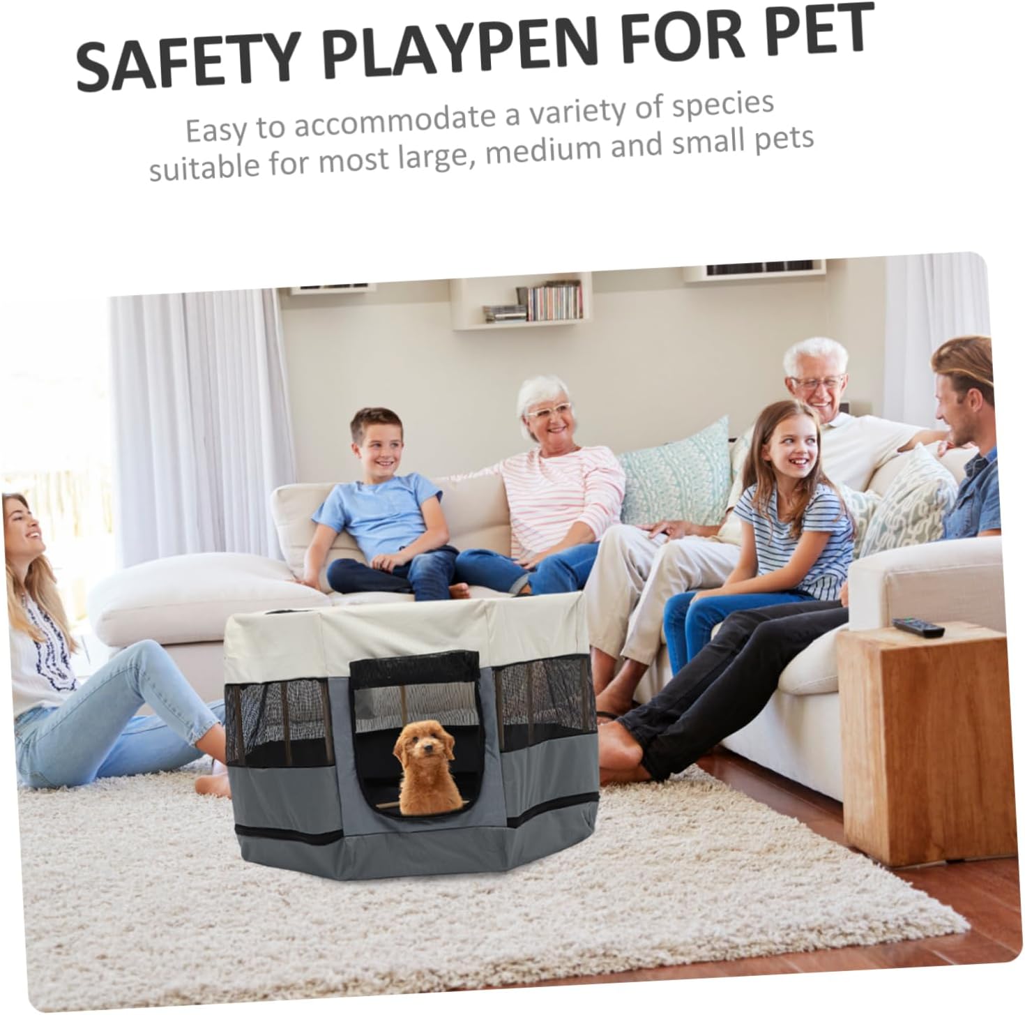 Wear Resistant Octagonal Pet Fence for Dogs and Cats Playpen Spacious Design for Use Easy Installation