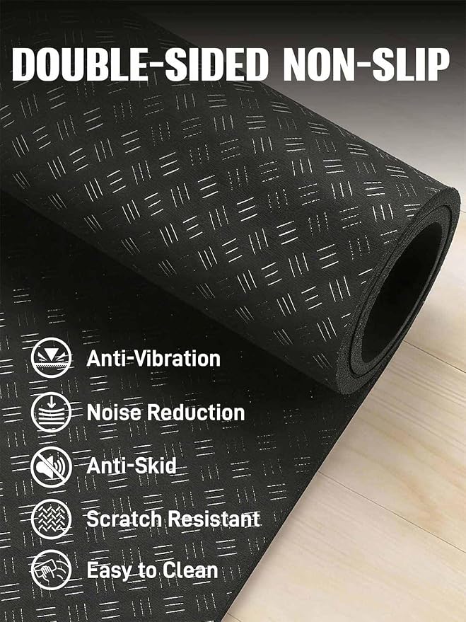Tapete antideslizante de doble cara mejorado para máquina de placas vibratorias - Almohadilla antivibración y tapete de ejercicio para la mayoría de máquinas de plataforma vibratoria, reduce ruido, protege pisos y alfombras miniatura 2