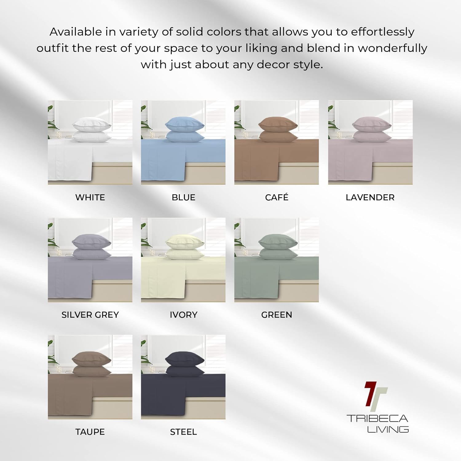 Tribeca Living King Bed Sheet Set, Soft Egyptian Cotton Sateen Solid Sheets and Pillowcase Set, Extra Deep Pocket, 800 Thread Count, 4-Piece Luxury Bedding, Ivory