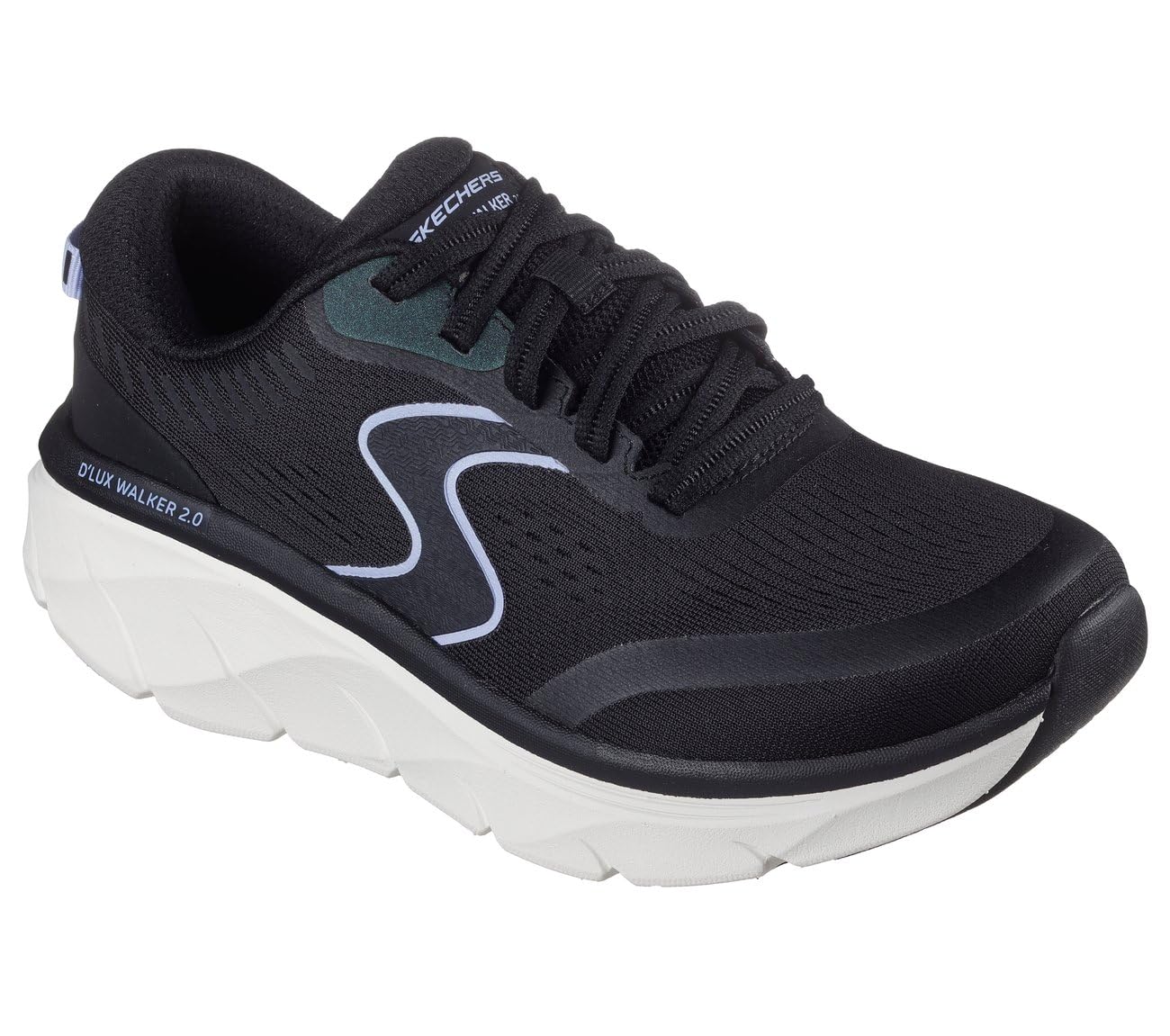 Skechers Women's Black D'lux Walker 2.0 Active Pace Textile /Lavender Trainers Uk Size 6