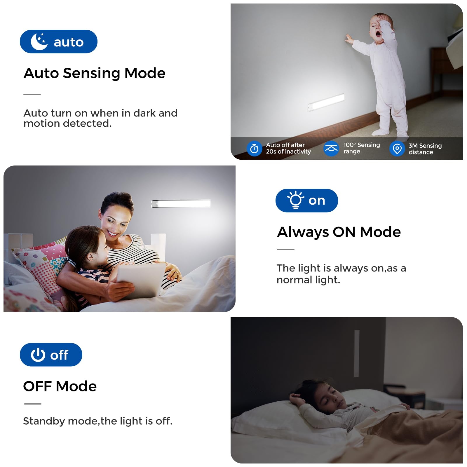 OUILA Luce Armadio LED, Armadio Led con Sensore di Movimento, 31CM Magnetica Ricaricabile Luce Led Sottopensile Dimmerabile Lampada per Cucina Scale Soggiorno Bagno Camere da Letto