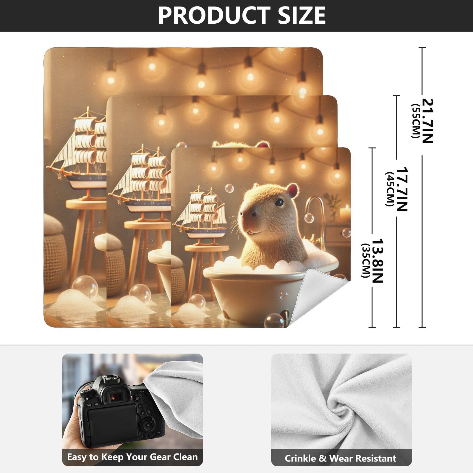 Capybara Bathing Sailboat Camera Lens Wrap 21.7