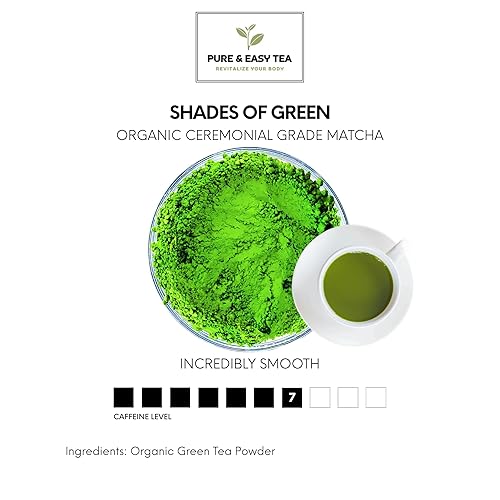 Miniatura 2 de Pure And Easy Tea, Matcha orgánica de grado ceremonial, edición limitada, primera cosecha, molida a piedra, polvo de té verde orgánico, tonos de