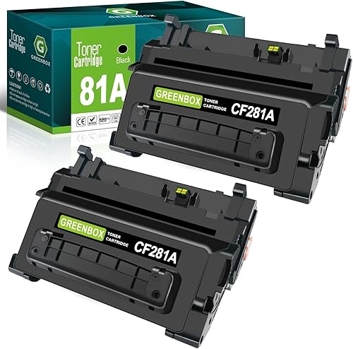 GREENBOX Cartucho de tóner 81A 2 unidades compatibles con HP 81A CF281A 10,500 páginas de alto rendimiento, para HP Enterprise MFP M605 M604 M604N